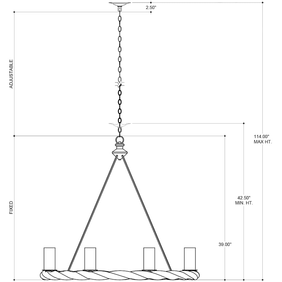 Currey and Company Orson 8 Light 45" Wide Wrought Iron Chandelier