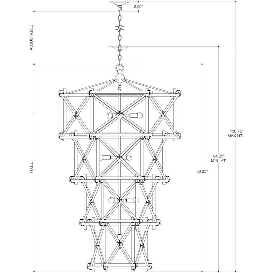 Currey and Company Kingali 10 Light 34" Wide Wrought Iron Chandelier