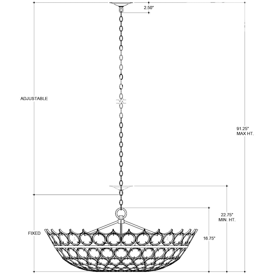 Currey and Company Augustus 3 Light 39" Wide Crystal Billiard Chandelier