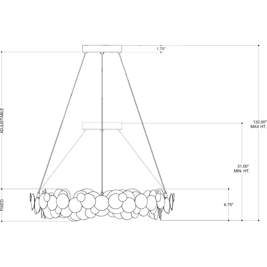 Currey and Company Lavengro 32" Wide LED Ring Chandelier