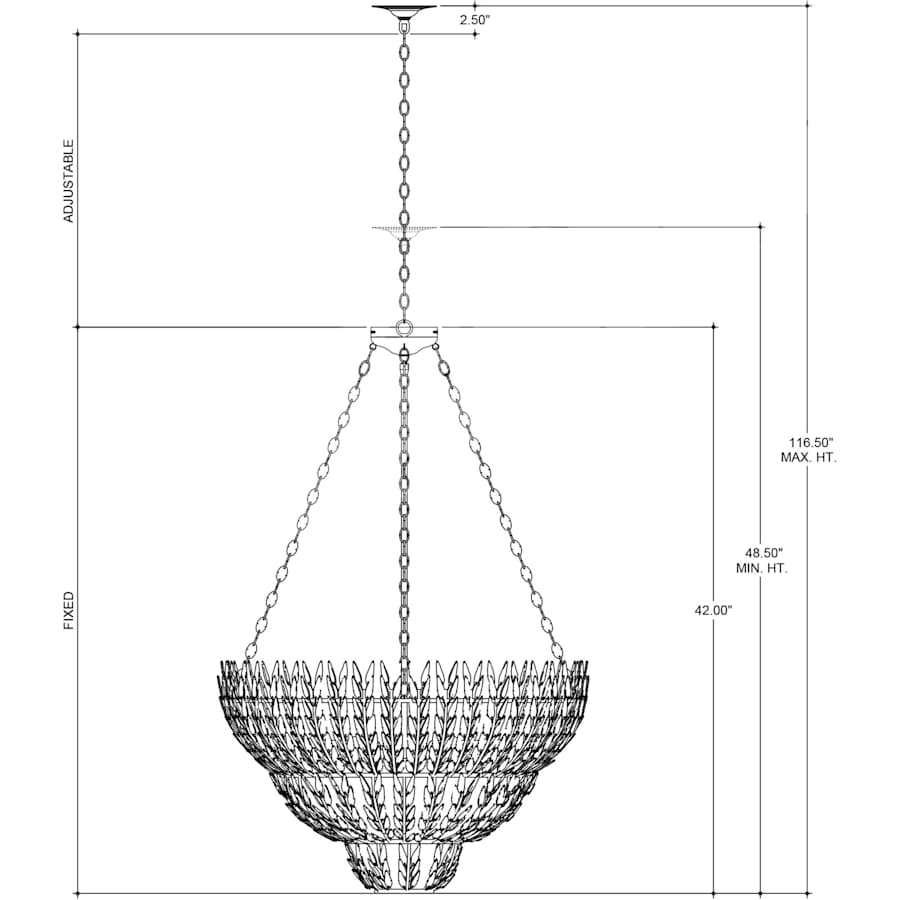 Currey and Company Magnum Opus 7 Light 35" Wide Waterfall Chandelier