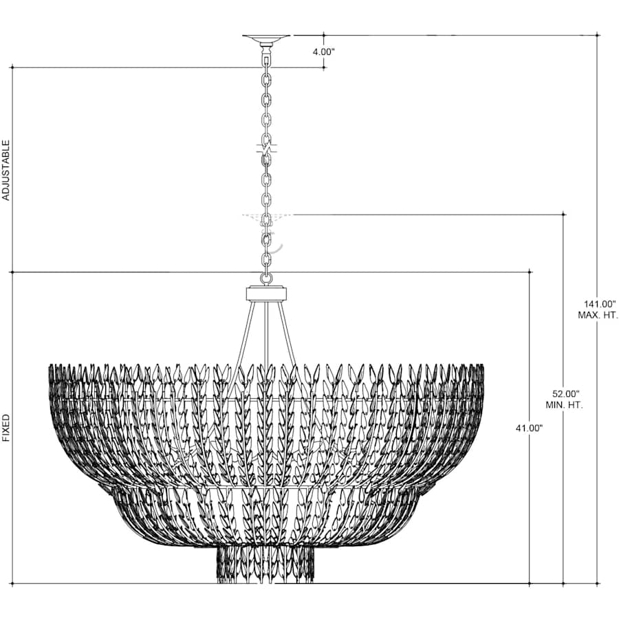 Currey and Company Magnum Opus 12 Light 56" Wide Waterfall Chandelier