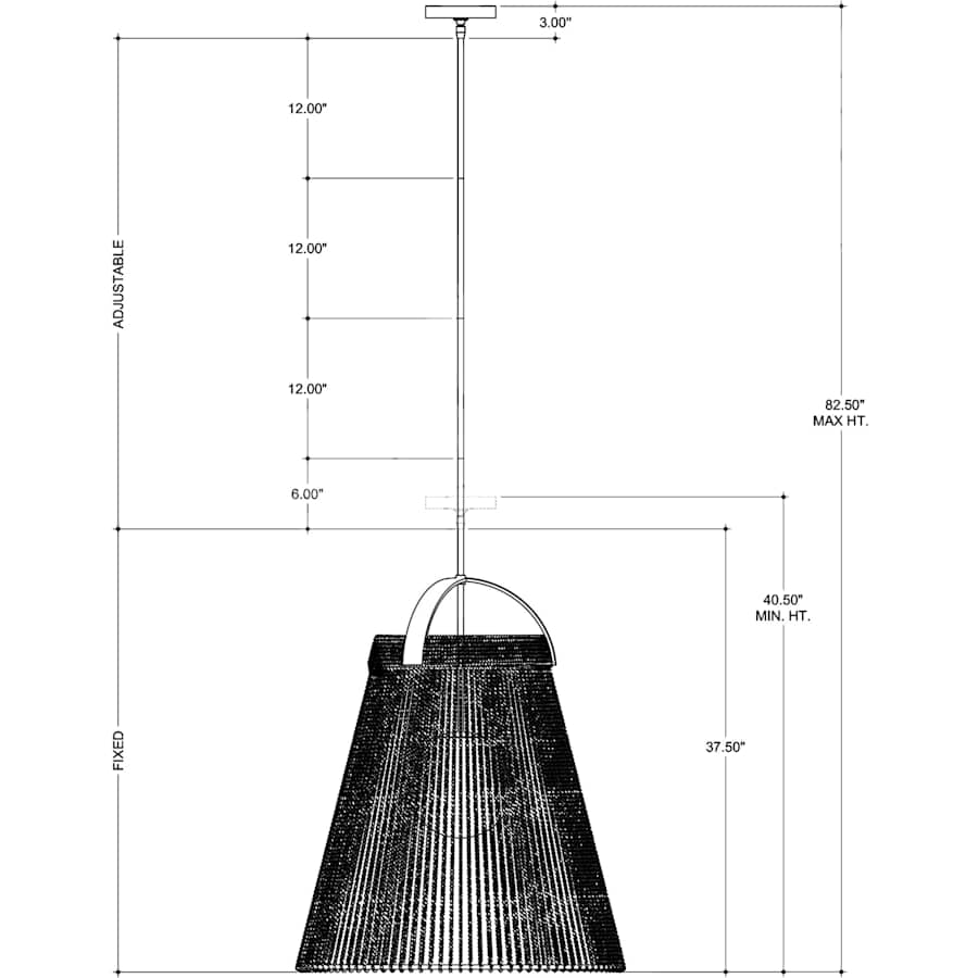 Currey and Company Parnell 28" Wide Wrought Iron Pendant with Kraft Paper Shade