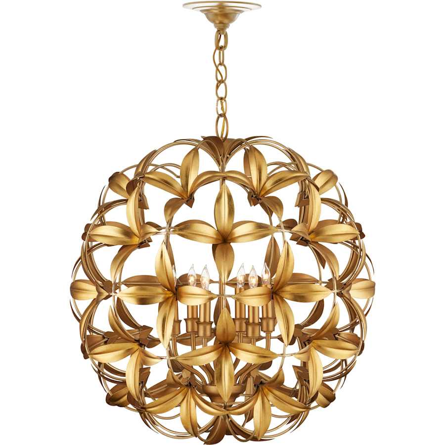 Currey and Company Helenium 6 Light 24" Wide Wrought Iron Pendant