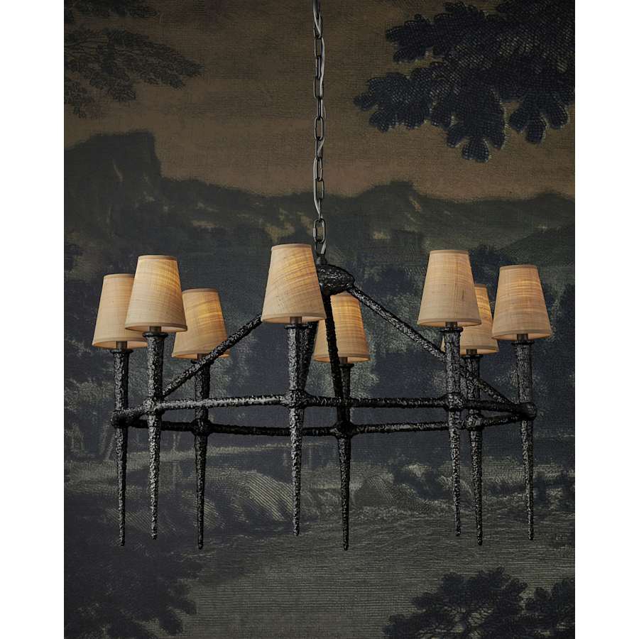 Currey and Company Blackthorn 8 Light 37" Wide Taper Candle Style Chandelier