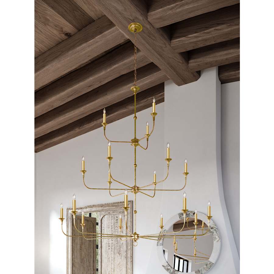 Currey and Company Nottaway 18 Light 60" Wide Taper Candle Style Chandelier