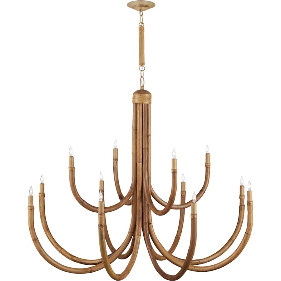 Currey and Company Samsara 12 Light 48" Wide Taper Candle Style Chandelier