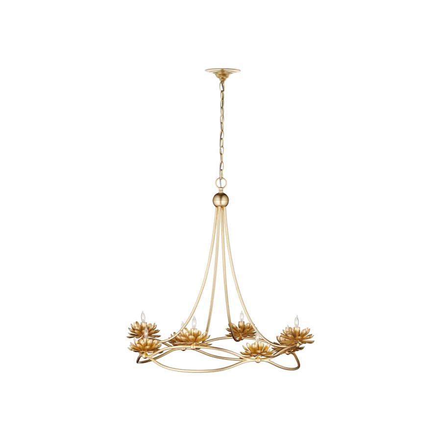 Currey and Company Cyrene 8 Light 32" Wide Wrought Iron Ring Chandelier