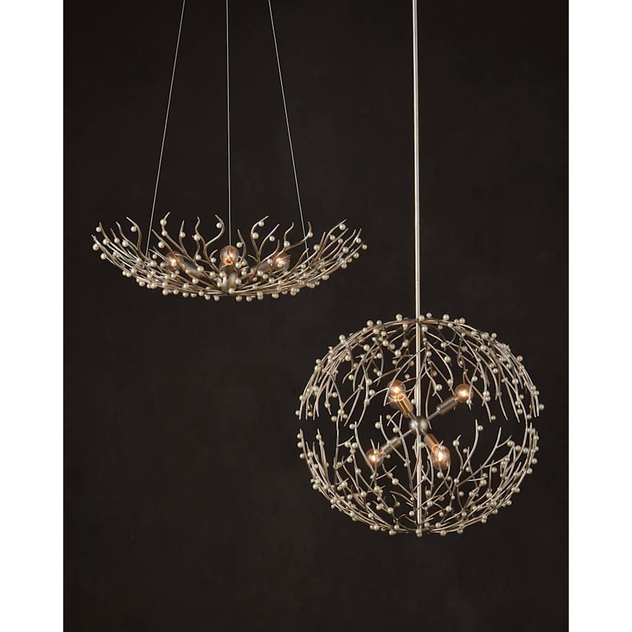 Currey and Company Shinju 6 Light 26" Wide Wrought Iron Globe Chandelier
