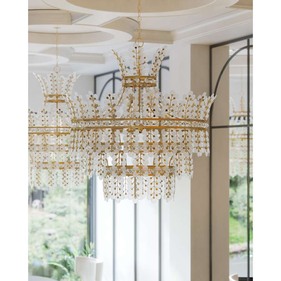 Currey and Company Bradshaw 4 Light 36" Wide Crystal Chandelier