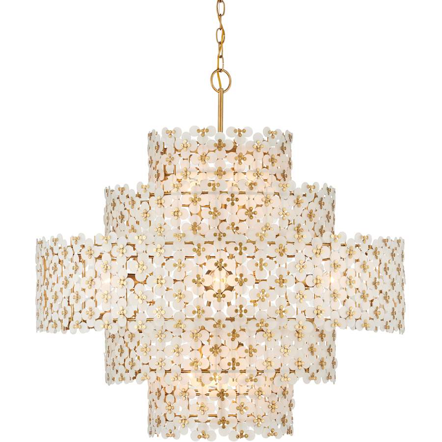 Currey and Company Spring Flower 12 Light 35" Wide Waterfall Chandelier