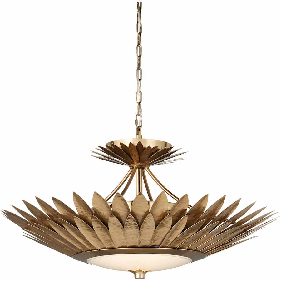 Currey and Company Plumage 30" Wide LED Semi-Flush Bowl Ceiling Fixture / Converts to Pendant