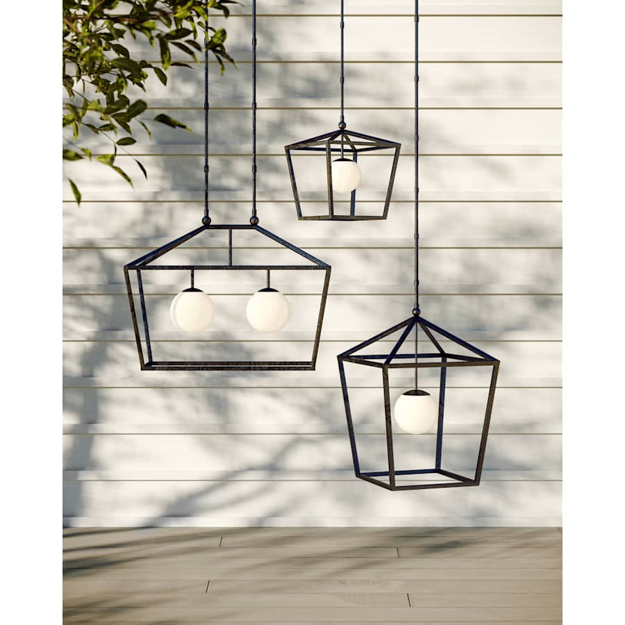 Currey and Company Denison 26" Wide Outdoor Wrought Iron Pendant