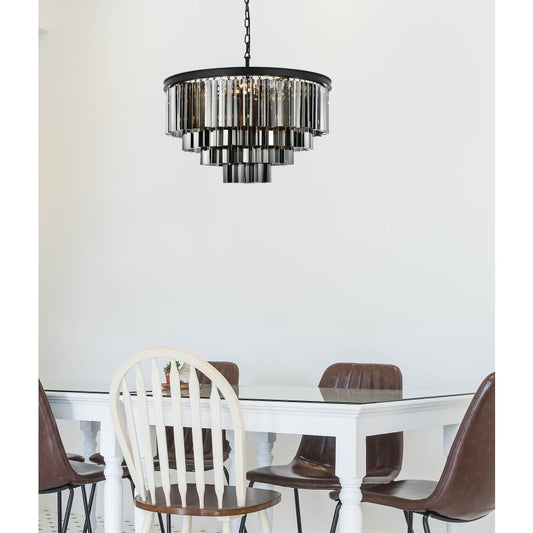 Elegant Lighting Sydney 17 Light 32" Wide Crystal Chandelier with Silver Shade Royal Cut Crystals
