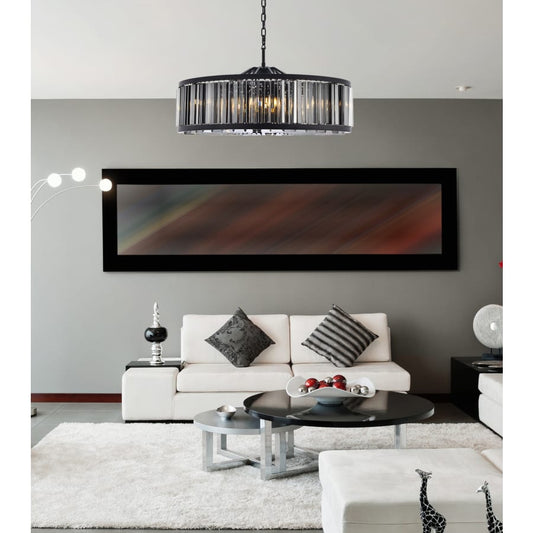 Elegant Lighting Chelsea 10 Light 44" Wide Crystal Drum Chandelier with Silver Shade Royal Cut Crystals