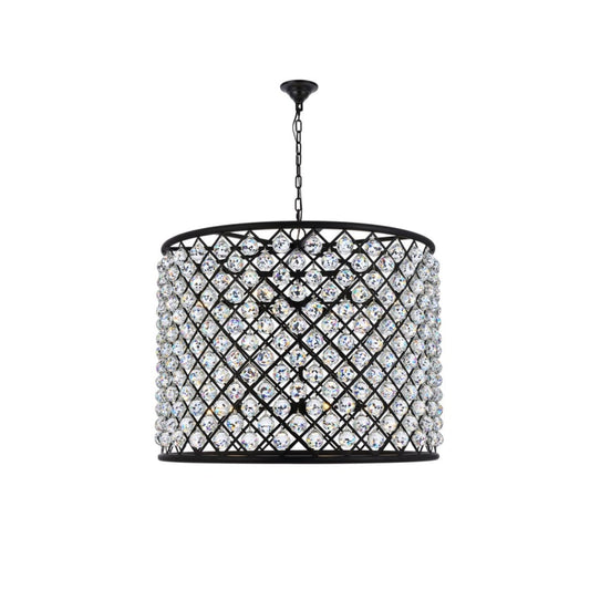 Elegant Lighting Madison 12 Light 36" Wide Crystal Drum Chandelier with Clear Royal Cut Crystals
