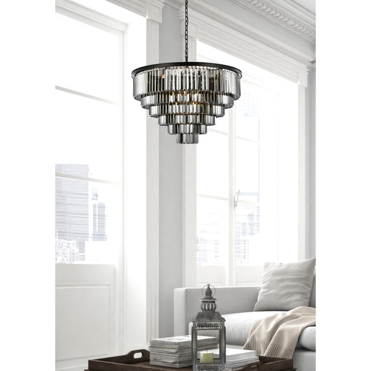 Elegant Lighting Sydney 33 Light 44" Wide Crystal Chandelier with Silver Shade Royal Cut Crystals