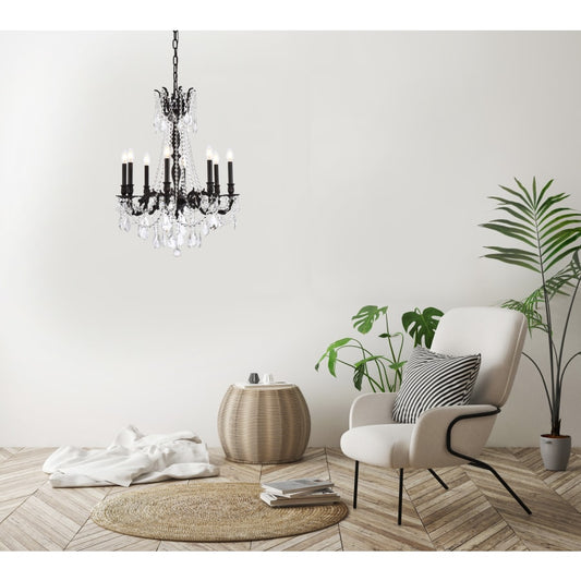 Elegant Lighting Rosalia 8 Light 24" Wide Crystal Chandelier with Golden Teak Royal Cut Crystals