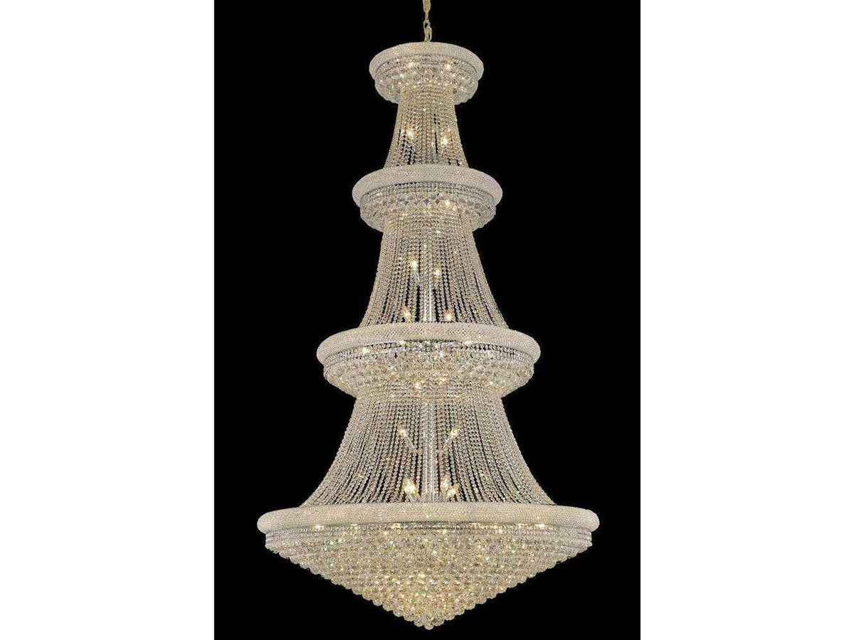 Elegant Lighting Primo 48-Light Chrome Clear Crystal Empire Tiered Chandelier
