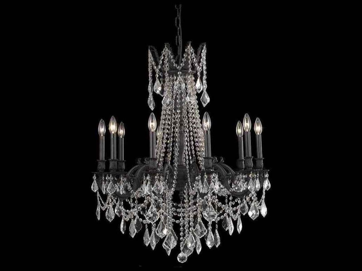 Elegant Lighting 10-Light Rosalia Candelabra Chandelier with Royal Cut Crystal