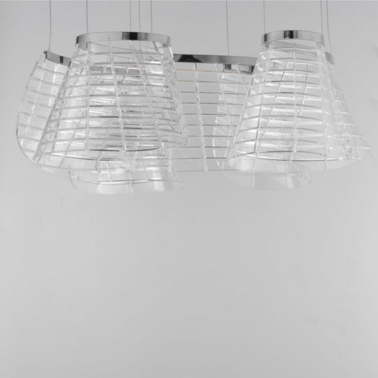 ET2 Tartan 3 Light 24" Wide LED Abstract Multi Light Pendant