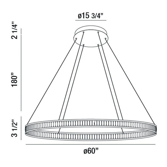 Eurofase Lighting Forster 60" Wide LED Ring Chandelier - 1 Tier