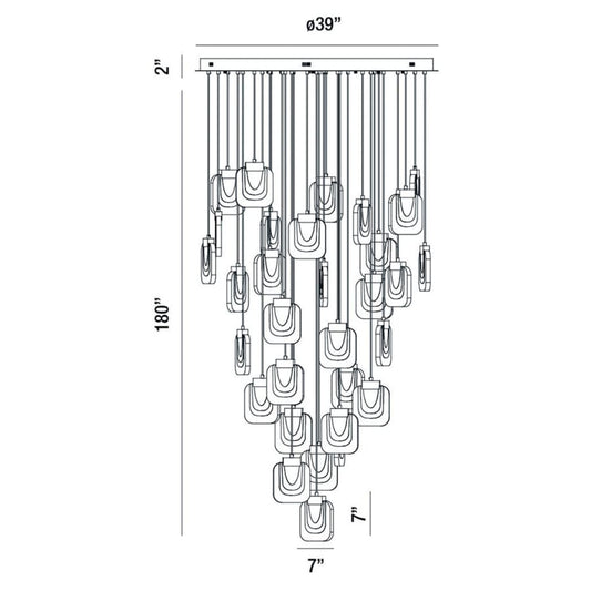 Eurofase Lighting Paget 31 Light 39" Wide LED Multi Light Pendant