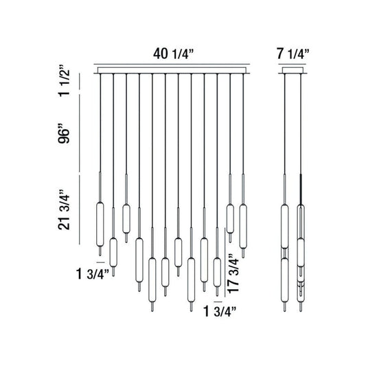 Eurofase Lighting Cumberland 12 Light 40" Wide LED Linear Pendant