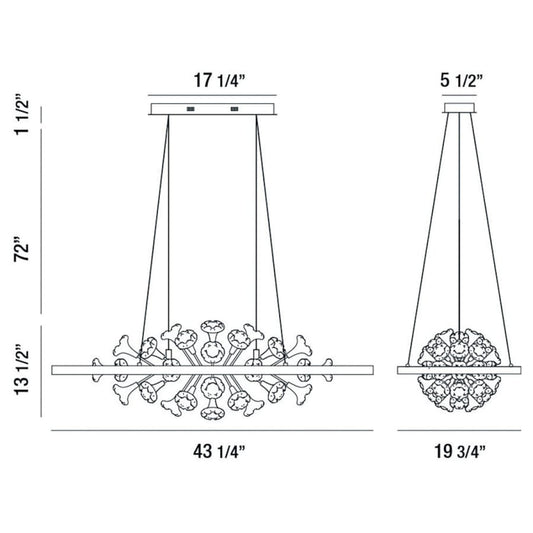Eurofase Lighting Clayton 43" Wide LED Ring Chandelier