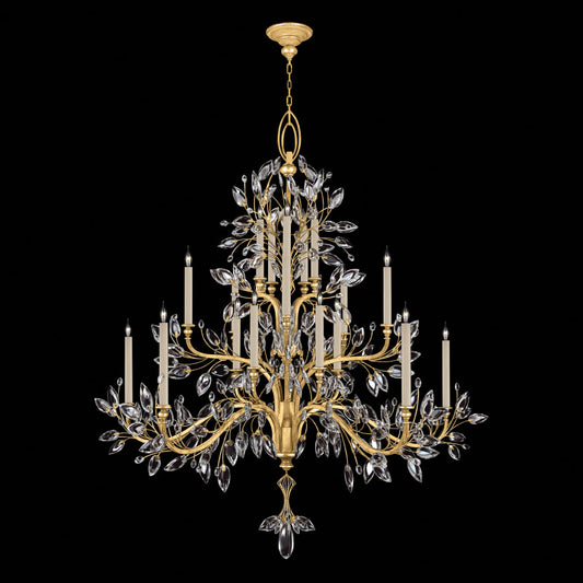 Fine Art Handcrafted Lighting Crystal Laurel 20 Light 75" Wide Crystal Chandelier