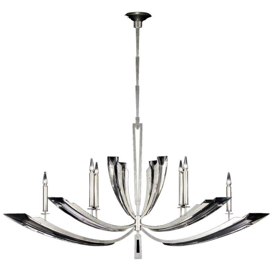 Fine Art Handcrafted Lighting Vol de Cristal Six-Light Two-Tier Chandelier with Tapered Beveled Crystals