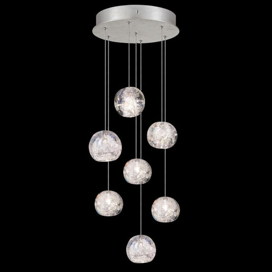Fine Art Handcrafted Lighting Natural Inspirations 7 Light 14" Wide LED Crystal Multi Light Pendant