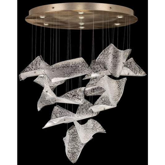 Fine Art Handcrafted Lighting Elevate 8 Light 38" Wide LED Abstract Multi Light Pendant