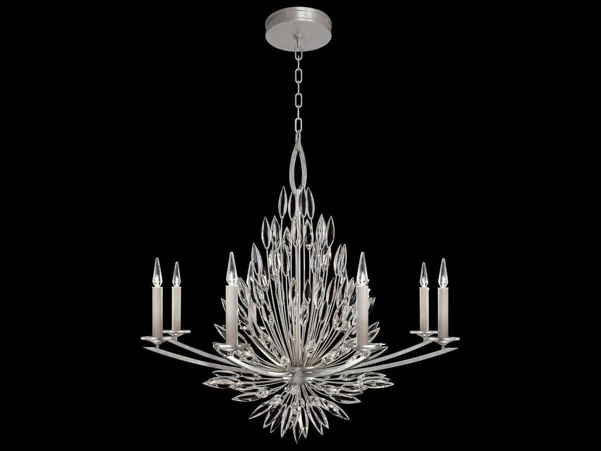 Fine Art Handcrafted Lighting Lily Buds 8-Light Crystal Chandelier in Gold Leaf