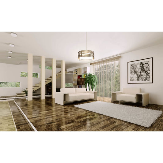 Hammerton Studio Tempest 4 Light 24" Wide Drum Chandelier - Medium (E26) with White Linen Inner and Finished to Match Metal Outer Shade