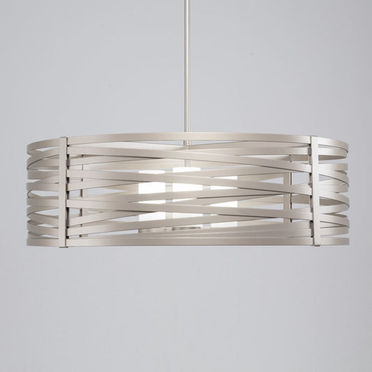 Hammerton Studio Tempest 4 Light 36" Wide LED Drum Chandelier - with Frosted Glass Inner Shades and Finished to Match Outer Metal Shade