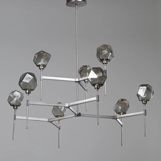 Hammerton Studio Gem 55" Wide 9 Light Hand Blown Glass LED 2 Tier Chandelier