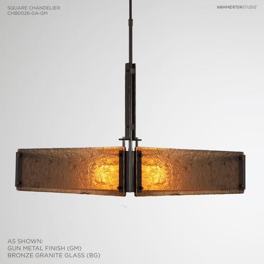 Hammerton Studio Urban Loft 24" Wide Artisan Crafted Chandelier with Hand Textured Glass