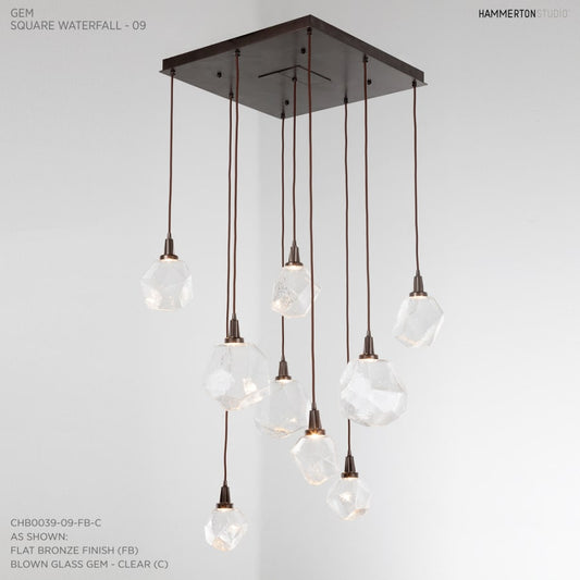 Hammerton Studio Gem 30" Wide 9 Light Hand Blown Glass LED Pendant