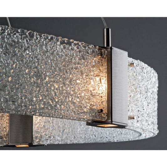 Hammerton Studio Parallel 48" Wide Artisan Crafted LED Chandelier with Hand Textured Glass