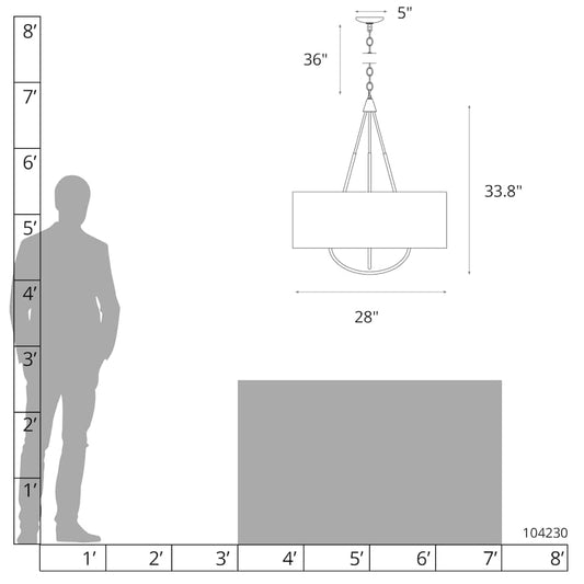 Hubbardton Forge Loop 4 Light 28" Wide Pendant