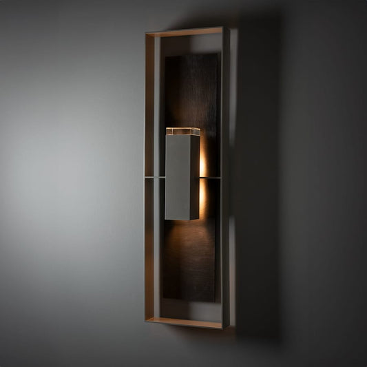 Hubbardton Forge Shadow Box 2 Light 45" Tall Outdoor Wall Sconce