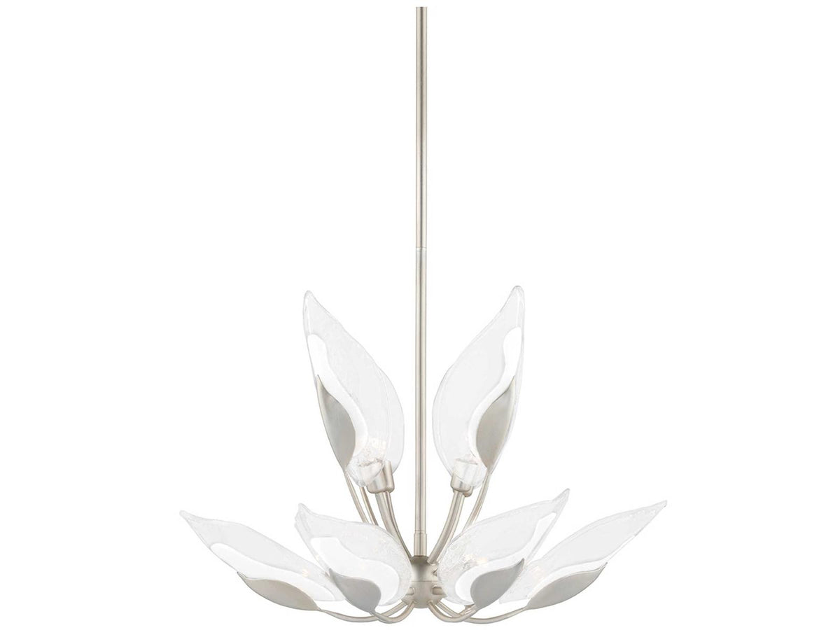 Hudson Valley Blossom 10-Light Round Tiered Chandelier in Silver Leaf