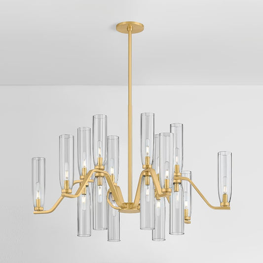 Hudson Valley Lighting Harpswell 18 Light 43" Wide Chandelier with Smoked Glass Shades