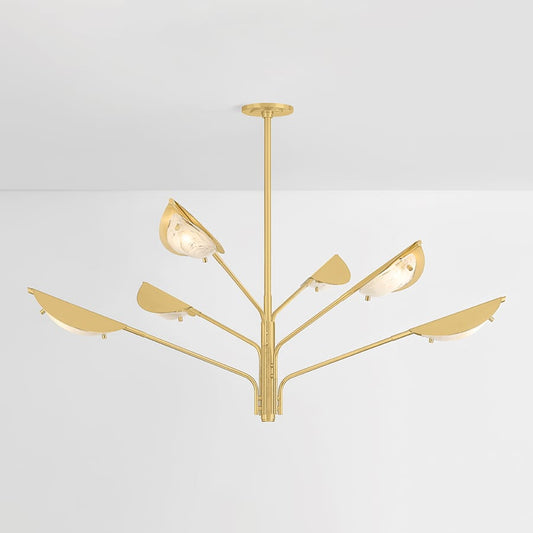 Hudson Valley Lighting Levin 6 Light 54" Wide Chandelier with Remolino Blanco Glass Shades