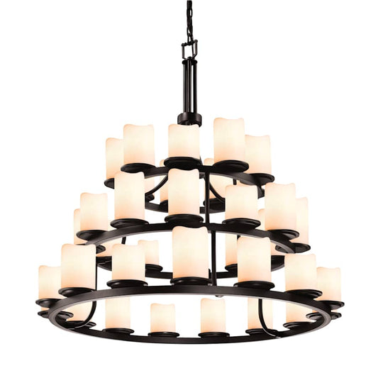 Justice Design Group CandleAria 42" Wide Ring Chandelier with Cream Shades