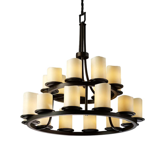Justice Design Group CandleAria 33" Wide Ring Chandelier with Cream Shades