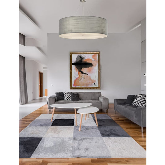 Justice Design Group Classic 12 Light 60" Wide Drum Chandelier with Gray Shade