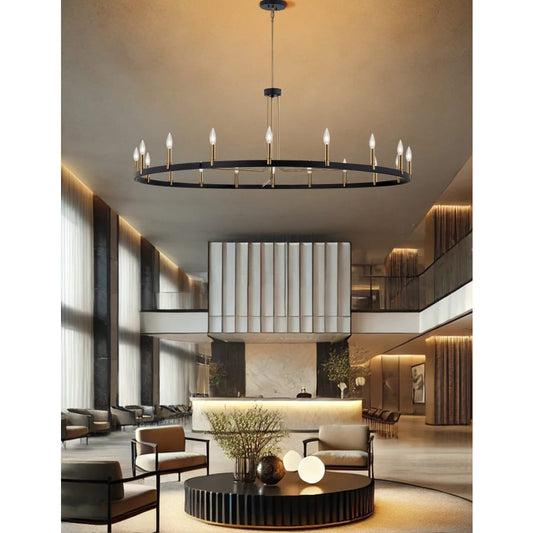 Justice Design Group Clayton 18 Light 60" Wide Ring Chandelier