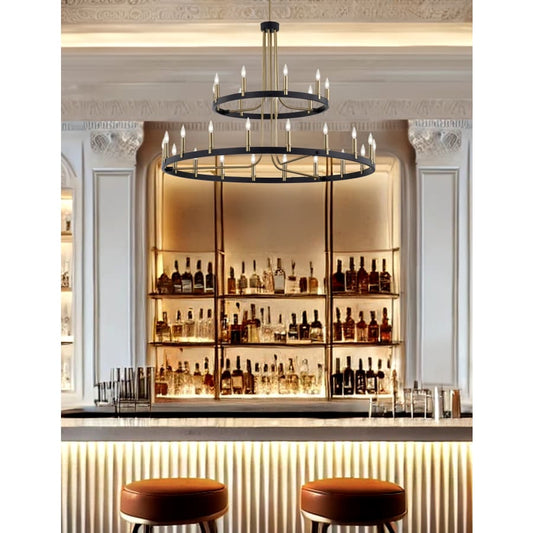 Justice Design Group Clayton 27 Light 42" Wide Ring Chandelier